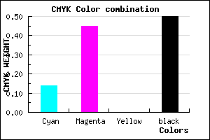 #6E4680 color CMYK mixer