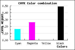 #6E6183 color CMYK mixer