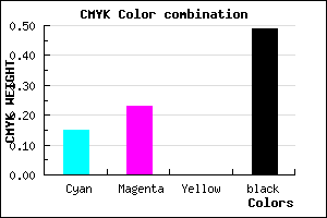 #6E6381 color CMYK mixer
