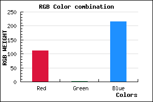 rgb background color #6F01D7 mixer