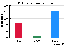 rgb background color #6F0ACC mixer