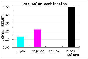 #6F6480 color CMYK mixer