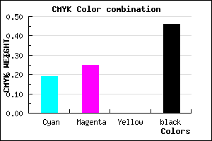 #6F6789 color CMYK mixer
