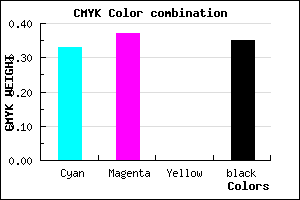 #6F68A6 color CMYK mixer