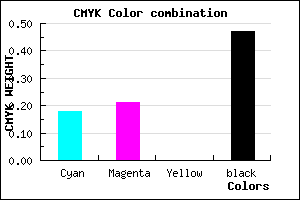 #6F6C88 color CMYK mixer