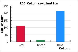 rgb background color #6F0BD7 mixer