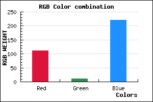 rgb background color #6F0BDC mixer