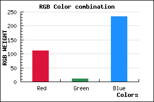rgb background color #6F0BE9 mixer