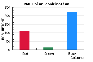 rgb background color #6F0CDE mixer