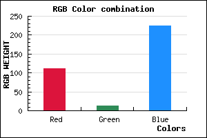 rgb background color #6F0CE1 mixer