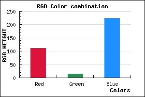 rgb background color #6F0EE1 mixer