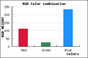 rgb background color #6F1AE9 mixer