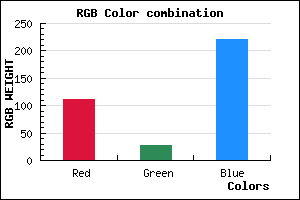 rgb background color #6F1BDC mixer