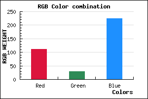 rgb background color #6F1DE1 mixer