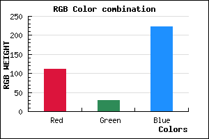 rgb background color #6F1EDE mixer