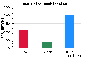 rgb background color #6F23C9 mixer