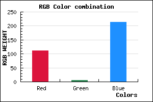 rgb background color #6F06D6 mixer