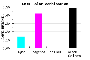 #6F4B81 color CMYK mixer
