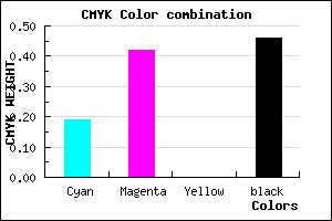 #6F4F89 color CMYK mixer