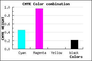 #6F08CA color CMYK mixer
