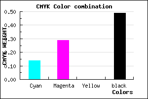 #6F5B81 color CMYK mixer