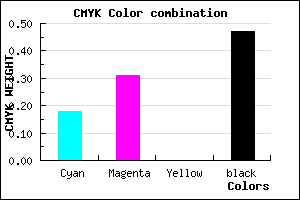#6F5D87 color CMYK mixer