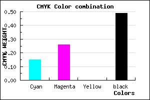 #6F6082 color CMYK mixer