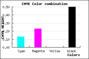 #6F6280 color CMYK mixer