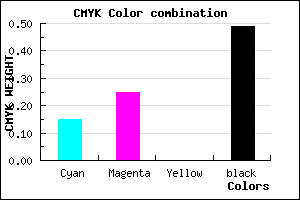#6F6282 color CMYK mixer