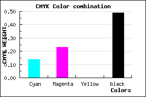 #6F6381 color CMYK mixer