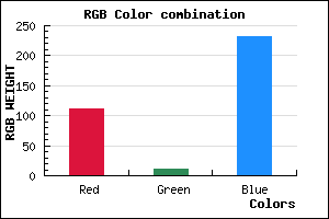 rgb background color #700BE7 mixer