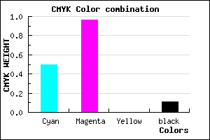 #710AE4 color CMYK mixer