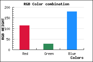 rgb background color #721CB4 mixer