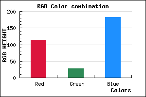 rgb background color #721CB6 mixer