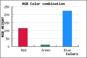 rgb background color #730BE1 mixer