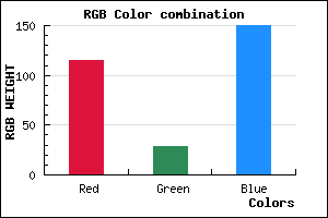 rgb background color #731C96 mixer
