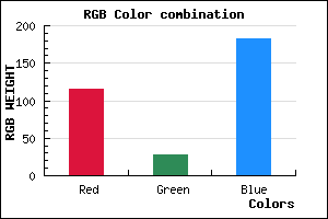 rgb background color #731CB6 mixer