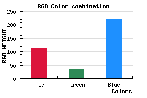 rgb background color #7323DC mixer