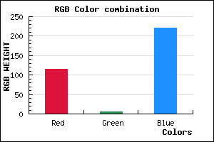 rgb background color #7305DC mixer