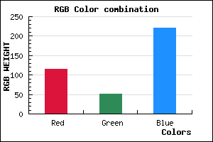 rgb background color #7333DC mixer