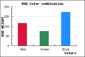rgb background color #734AAC mixer