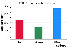 rgb background color #734AB8 mixer
