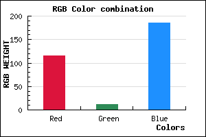 rgb background color #740BB9 mixer