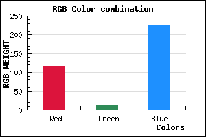 rgb background color #740BE3 mixer