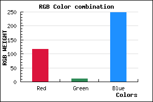rgb background color #740BF8 mixer