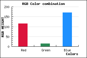 rgb background color #740FAB mixer