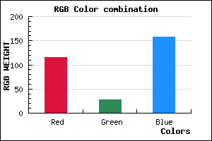 rgb background color #741C9D mixer