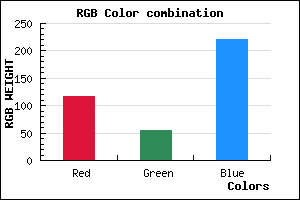 rgb background color #7436DC mixer