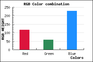 rgb background color #743AE4 mixer
