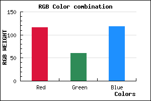 rgb background color #743C76 mixer